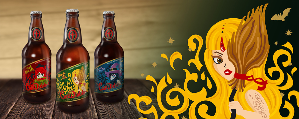 Ilustración digital para Cervezas Cruz Diablo en De-Mentes.