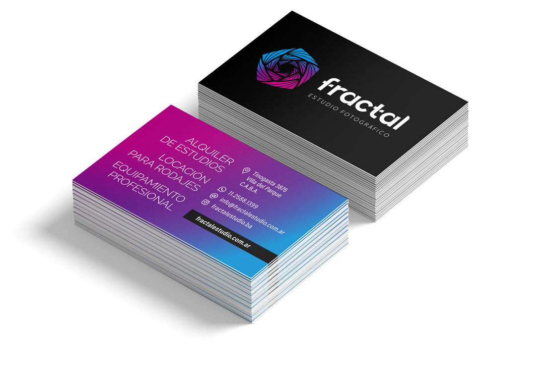 Diseño de tarjetas para Fractal.