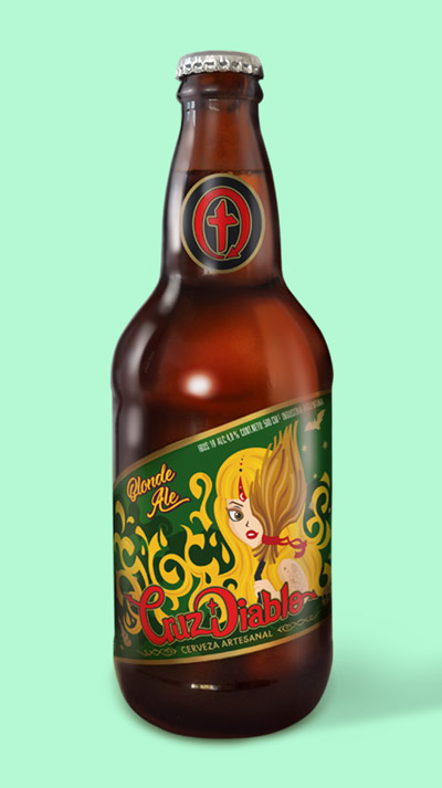 Diseño de etiqueta para Cerveza Cruz Diablo.